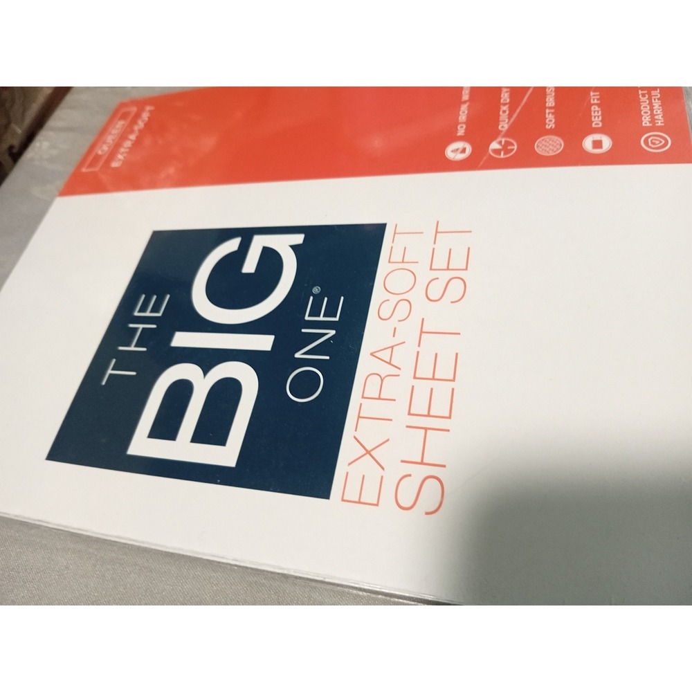 The Big One Extra Soft Gray Queen Sheet Set 4pc Deep Fit Wrinkle Free NEW